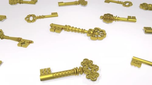 Golden Ornate Keys Loop Animation