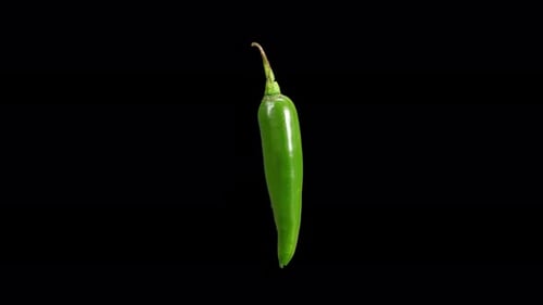 Green Chili Rotating With Alpha Channel