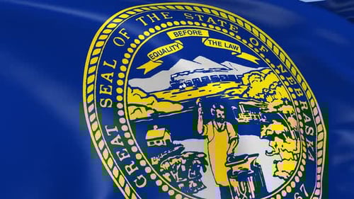 Nebraska State Seal Flag Waving Animation