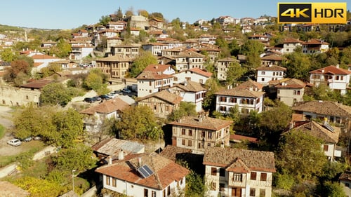 Aerial View of Traditional Turkish Village Houses