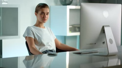 Freelancer Resting After Work at Home Office