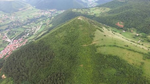 Panoramic view of ancient pyramids in Visoko, Bosnia