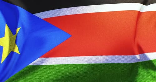 South Sudan National Flag Waving Loop