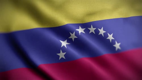 Seamless Waving Flag of Venezuela with Realistic Fabric Texture