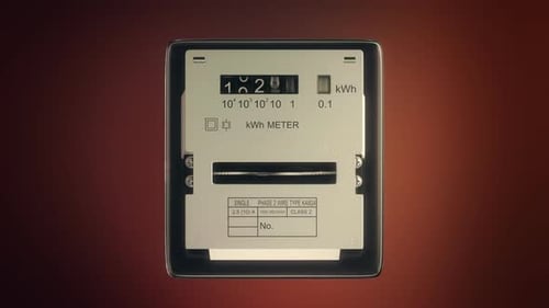 Analog electricity meter showing household consumption in kilowatt hours.