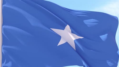 Realistic Flag of Somalia Waving in Wind