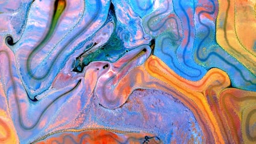 Abstract Colorful Ink Spread Art