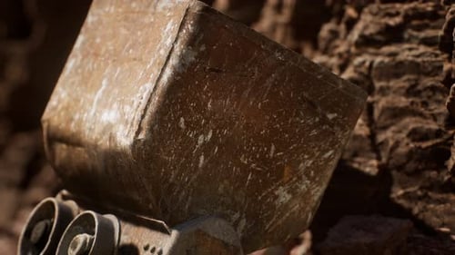 Abandoned Gold Mine Trolley Used To Cart Ore During the Gold Rush