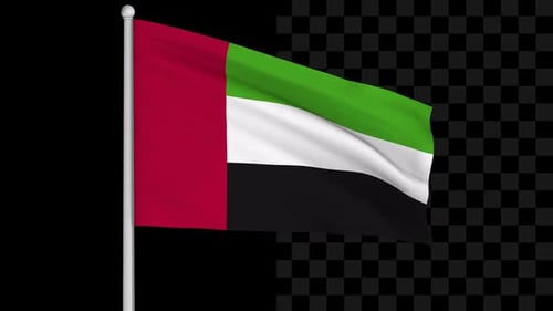 United Arab Emirates Flag Waving Animation