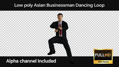 Low-Poly-Tanzschleife für asiatische Geschäftsleute