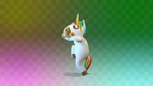 Dancing Cartoon Unicorn Character Animation Loop