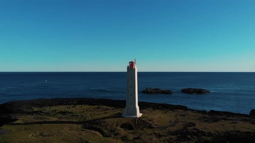footage of lighthouse by the ocean
