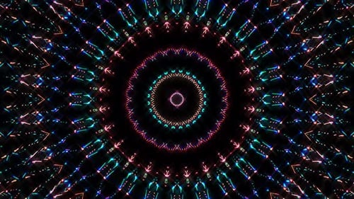 linha abstrata forma redonda luz piscando colorida brilhando no centro, fundo preto