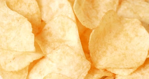 Extreme Close Up of Crispy Potato Chips