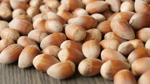 Close Up of Pile of Shelled Hazelnuts