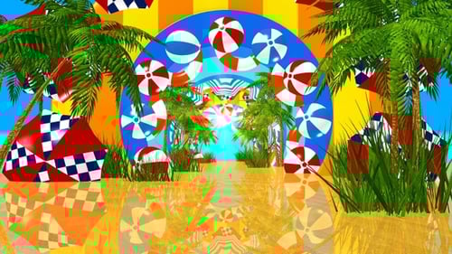 Vibrant Summer Beach Paradise Loop Background