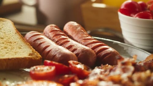 Traditionelles englisches Frühstück Nahaufnahme