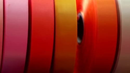 Spools of Colorful Ribbon in a Variety of Colors