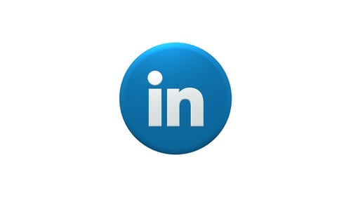 Bunter Kreis Social Media 3D Symbol Linkedin