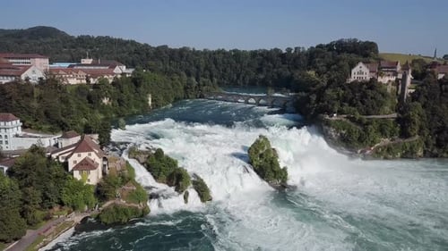Aerial View of Rhine Falls, Switzerland