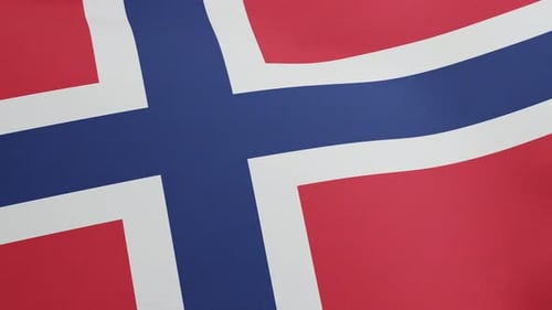 Norway Flag Waving Seamless Loop Animation
