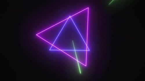 Neon Glowing Triangles Geometric Tunnel Loop