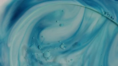 Abstract Blue and White Swirls with Bubbles