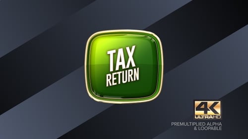 Animated 3D Financial Icon with Tax Return and Dollar Sign