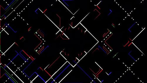 Animated Digital Geometric Lines Network Loop Background