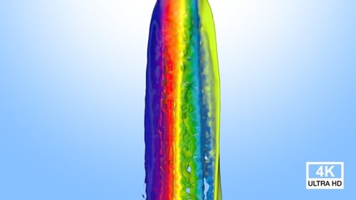 Splash Fountain 4K mit mehrfarbigen Farben
