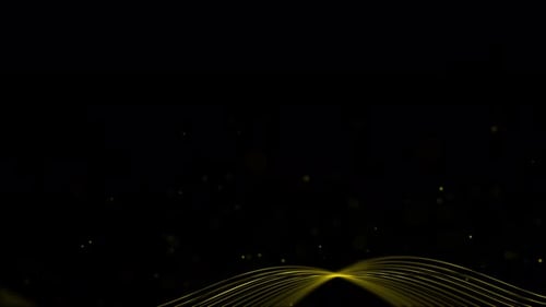 Golden Abstract Wavy Lines Particle Background