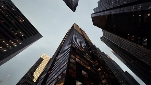Below View on the Skyscrappers in Chicago
