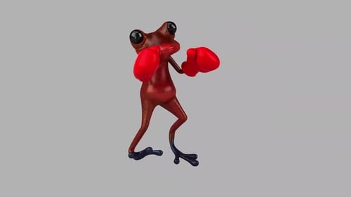 Lustiger 3D-Cartoon-Frosch mit Alpha-Kanal