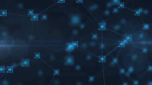 Futuristic Digital Network Connection Blocks Loop Background