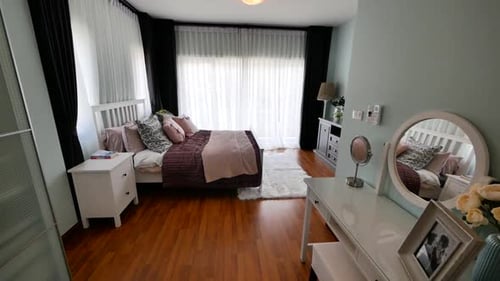 Elegant Bedroom Interior With Bed and Furniture