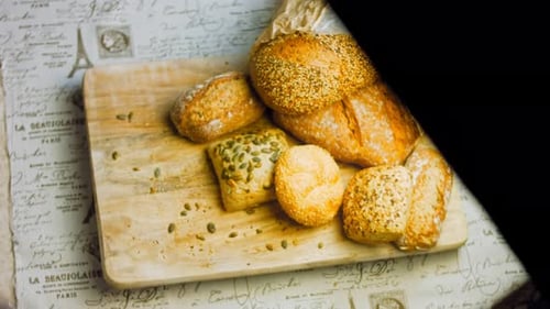 Artisanal Bread Arrangement on French Tablecloth