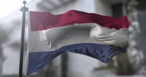 Realistic Netherlands Flag Waving Seamless Loop