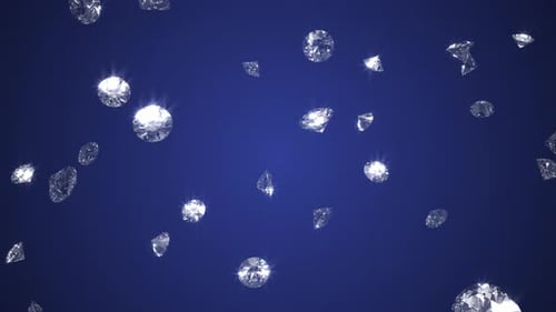 Elegant Falling Diamonds on Royal Blue Background