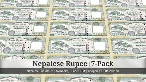 Rupia nepalesa | Moneda de Nepal - Paquete de 7 | Resolución 4K | En bucle