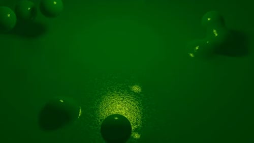 Abstract Green Fluid Cells Biology Motion Background