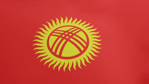 Kyrgyzstan Flag Waving Seamless Loop Animation