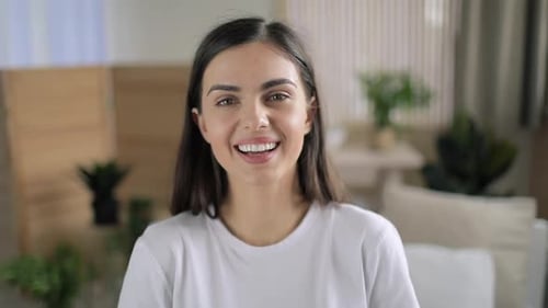 Young Woman Smiling at Home
