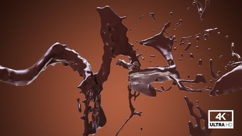 Rich Chocolate Caramel Fluid Splash Animation