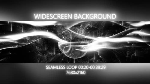Abstract Digital Waves and Glowing Particles Widescreen Loop