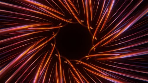 3d render Spiral psychedelic rotating glow lines, computer generated background. Loop video