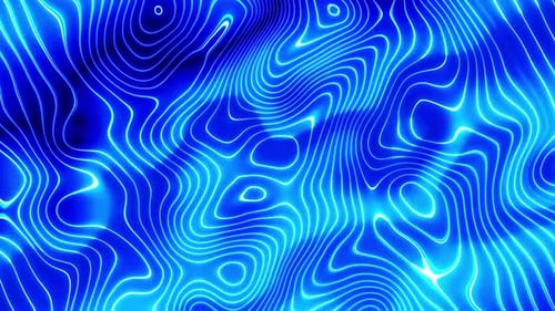 Glowing Blue Abstract Contour Lines Background Loop