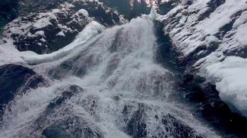 Winter Waterfall Slow Motion