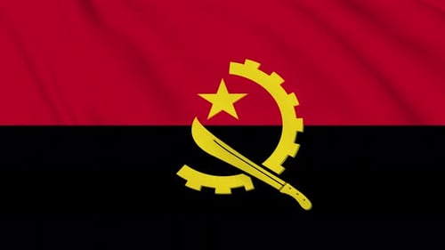 Realistic Waving Angola Flag Animation