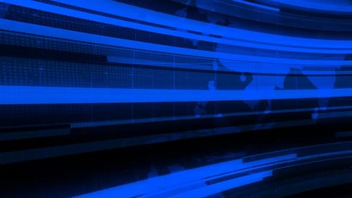 Abstract Blue News Broadcast Background with Animated Global Map