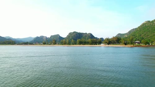 The fishermen were sailing back to shore. beautiful sea area in Thailand.